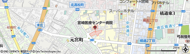 宮崎医療センター病院周辺の地図
