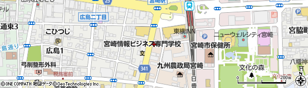 バジェットレンタカー宮崎駅前店周辺の地図