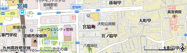 宮崎県宮崎市宮脇町周辺の地図