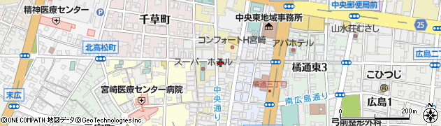 宮崎県宮崎市中央通周辺の地図