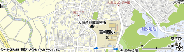 宮崎市大塚台地域事務所周辺の地図