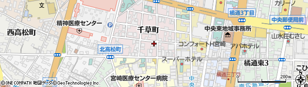 宮崎県宮崎市千草町周辺の地図