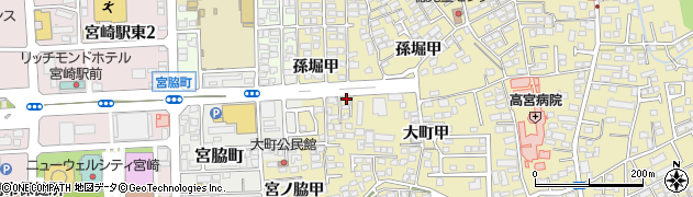 ふとんのヤマト宮崎支店周辺の地図