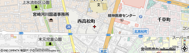 宮崎県宮崎市西高松町周辺の地図