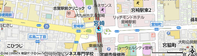 宮崎駅周辺の地図