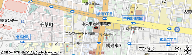 宮崎市中央東地域事務所周辺の地図