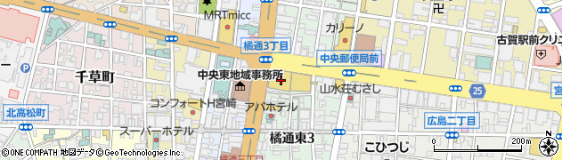 宮崎山形屋５階大催場南側周辺の地図