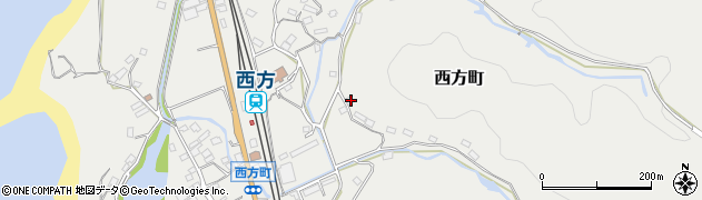 鹿児島県薩摩川内市西方町周辺の地図