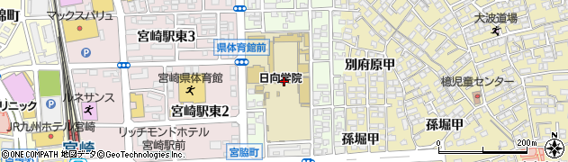 日向学院中学校周辺の地図