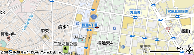 宮崎銀行　本店営業部周辺の地図