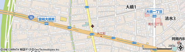 宮崎大橋郵便局周辺の地図