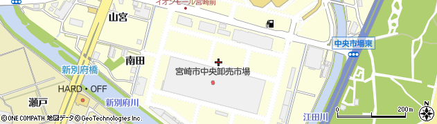 宮崎県宮崎市新別府町（雀田）周辺の地図