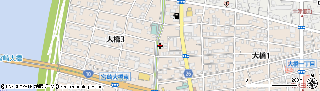 宮崎県宮崎市大橋周辺の地図