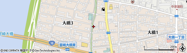 宮崎県宮崎市大橋周辺の地図