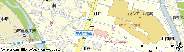 宮崎県宮崎市新別府町（江ノ口）周辺の地図
