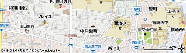 宮崎県宮崎市中津瀬町周辺の地図