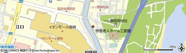 宮崎県宮崎市新別府町（川新田）周辺の地図