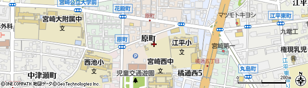 宮崎県宮崎市原町周辺の地図