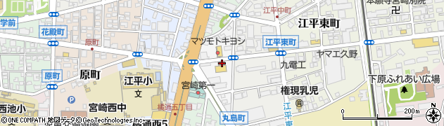 宮崎江平郵便局周辺の地図