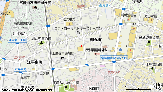 〒880-0844 宮崎県宮崎市柳丸町の地図