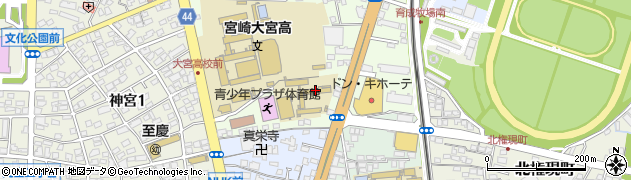 宮崎県立宮崎東高等学校　夜間部周辺の地図