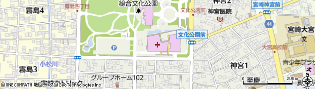 宮崎県庁　市内出先機関等県立美術館周辺の地図