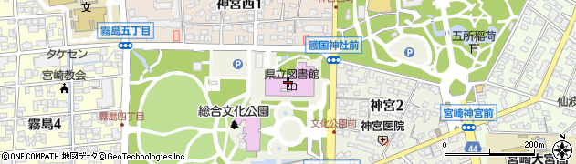 宮崎県立図書館情報相談カウンター周辺の地図