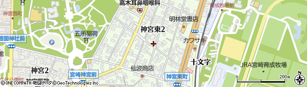 宮崎県宮崎市神宮東周辺の地図