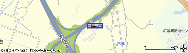 西日本高速道路株式会社　宮崎西料金所周辺の地図