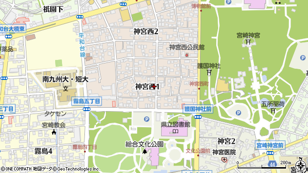 〒880-0033 宮崎県宮崎市神宮西の地図
