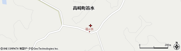 宮崎県都城市高崎町笛水308周辺の地図