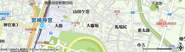 宮崎県宮崎市大島町（大将堀）周辺の地図