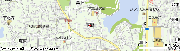 宮崎県宮崎市下北方町（下郷）周辺の地図