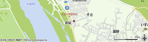 宮崎県宮崎市下北方町（井尻）周辺の地図