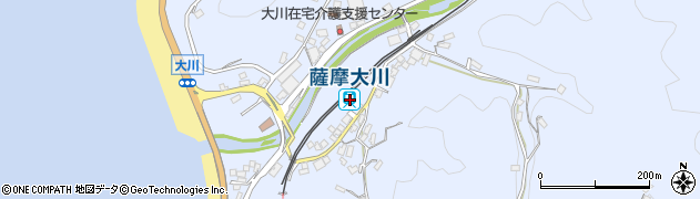 薩摩大川駅周辺の地図