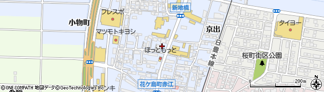 宮崎県宮崎市花ケ島町（屋形町）周辺の地図