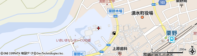 湧水町　栗野中央公民館周辺の地図