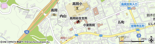 宮崎市高岡総合支所周辺の地図