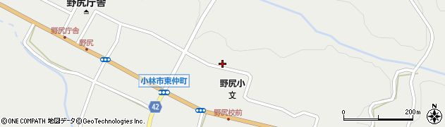 宮崎県小林市野尻町東麓15周辺の地図