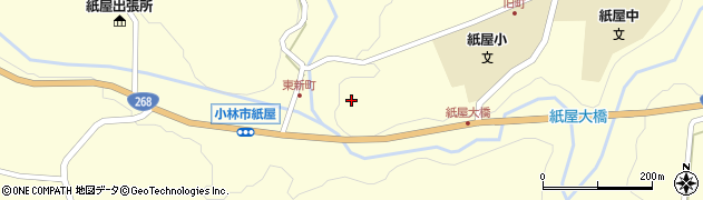 宮崎県小林市野尻町紙屋周辺の地図