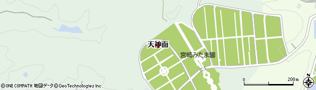 宮崎県宮崎市池内町（天神面）周辺の地図