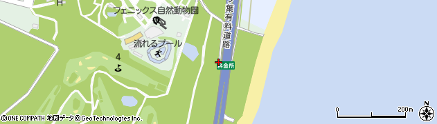 宮崎県道路公社一ツ葉有料道路・北線料金所周辺の地図