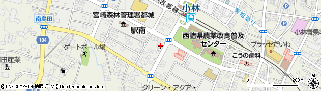 宮崎県小林市駅南周辺の地図