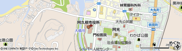 鹿児島県阿久根市周辺の地図