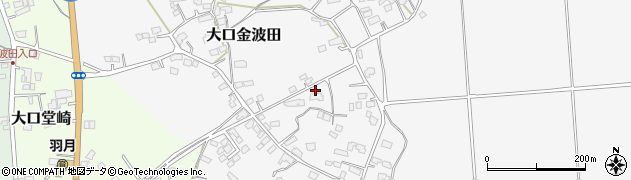 鹿児島県伊佐市大口金波田周辺の地図