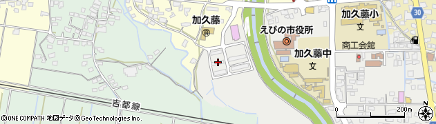 えびの市　上江地区体育館周辺の地図
