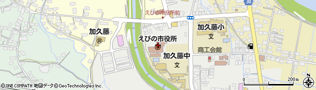 宮崎県えびの市周辺の地図