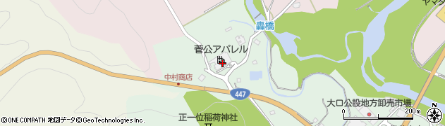 菅公アパレル株式会社大口工場周辺の地図