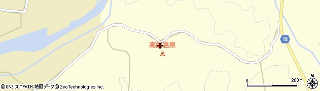 高屋温泉周辺の地図