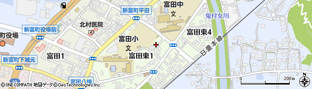 宮崎県新富町（児湯郡）富田東周辺の地図